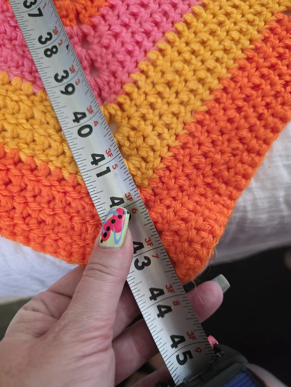 Handmade Starburst Crochet Throw Blanket - Pink & Orange